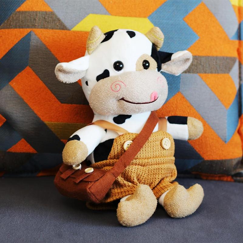 Little Cow Plush Stuffed Toy, 12 Inch, Rice White, Soft Plush Cow Toy for Kids Birthday Gift