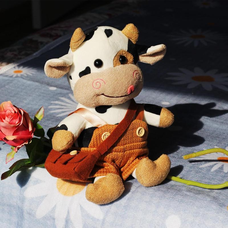 Little Cow Plush Stuffed Toy, 12 Inch, Rice White, Soft Plush Cow Toy for Kids Birthday Gift