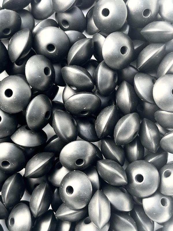 Black Lentil Silicone Beads | Silicone Spacer Beads | Colorful Beads | Bead Shop | DIY Craft | DIY Supplies