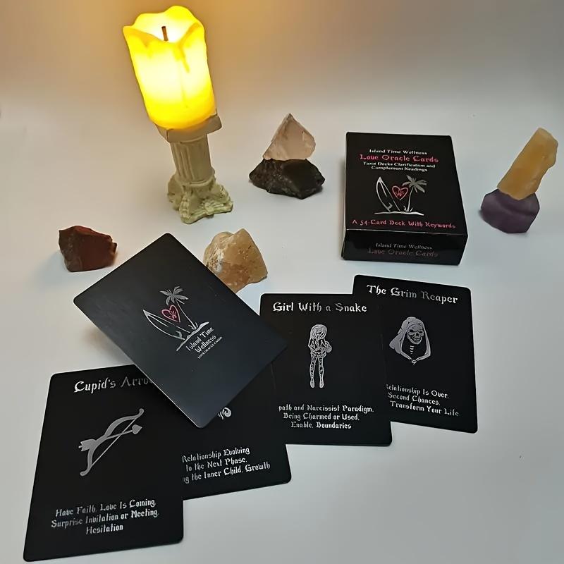 1 Set 54pcs set Island Time Wellness Love Oracle Cards For Beginners, Tarot Deck, Classic Table Playing Tarot, Fortunetelling Tarot, Scan QR Code To Get Instructions