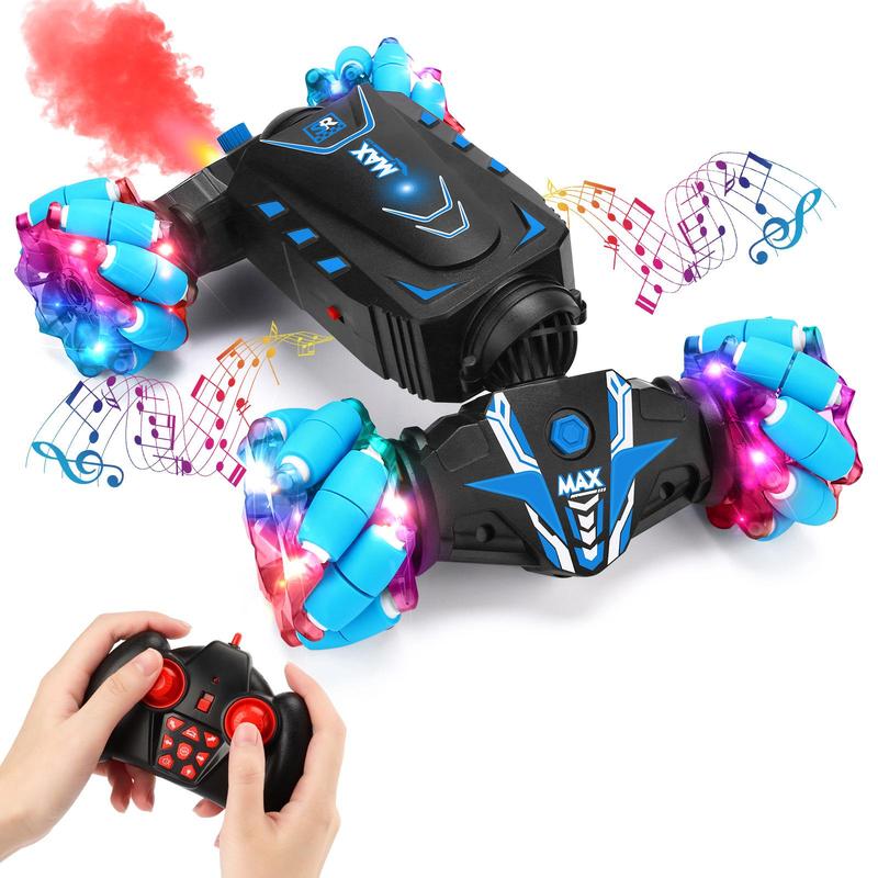 2.4G Remote Control Car, 1 Count Rechargeable Transformer Stunt Car with Light & Sound Effect, Multi-functional Remote Control Car, Birthday Gift for Kids