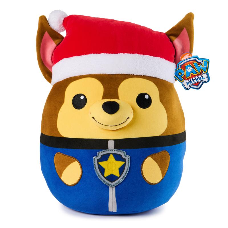 PAW Patrol Winter Holiday Chase Squish Plush, Official Toy from the Hit Cartoon, Special Edition Squishy Stuffed Animal for Ages 1 and Up, 12”