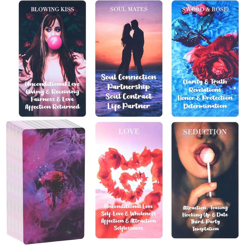 Love Oracle Cards for Beginners with Meanings on Them 53 PCS Loving Tarot Deck with Messages on Cards Providing Guidance on Life and Love Inquiries