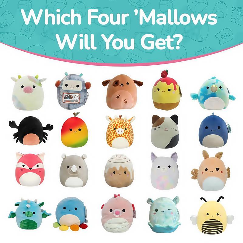 Christmas Decor, Squishmallows Mystery Box 4-Pack 8-Inch, Exclusive Selection, May Contain Assorted Characters