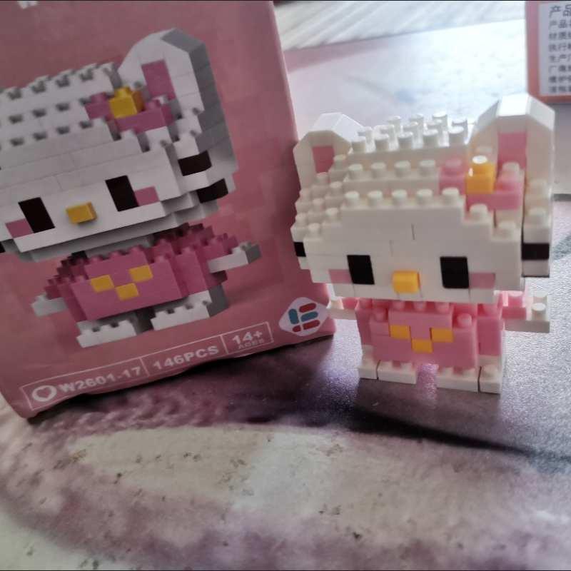 Hello Kitty Building Block Assembled Toys Decorative Ornament Sanrio Anime Figure Kuromi Model My Melody Children's Puzzle Gift