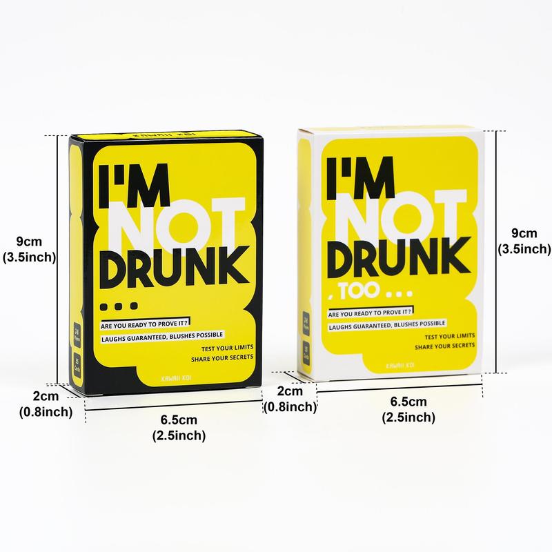 I'm Not Drunk & Too Drunk Themed Card Game Set, 2 Boxes set Party Drinking Game Card, Hilarious Unforgettable Drinking Card Game for Party