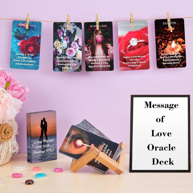 Love Oracle Cards for Beginners with Meanings on Them 53 PCS Loving Tarot Deck with Messages on Cards Providing Guidance on Life and Love Inquiries