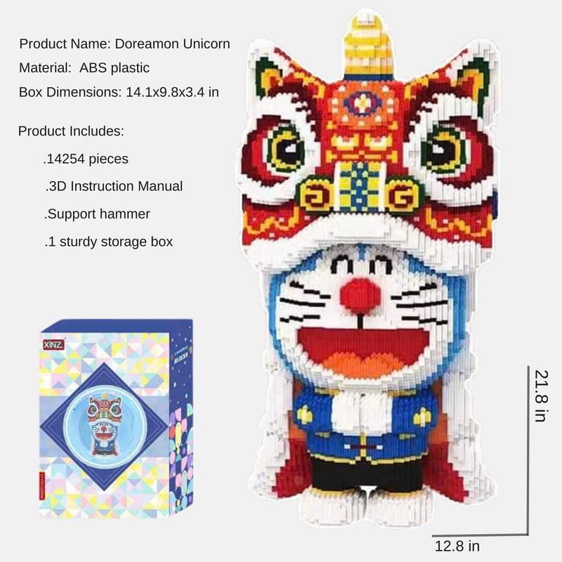 Doremon Unicorn 3D Building Block Set - 14254 Piece Colorful Puzzle Toy For Skill Building, Creativity And Stress Relief