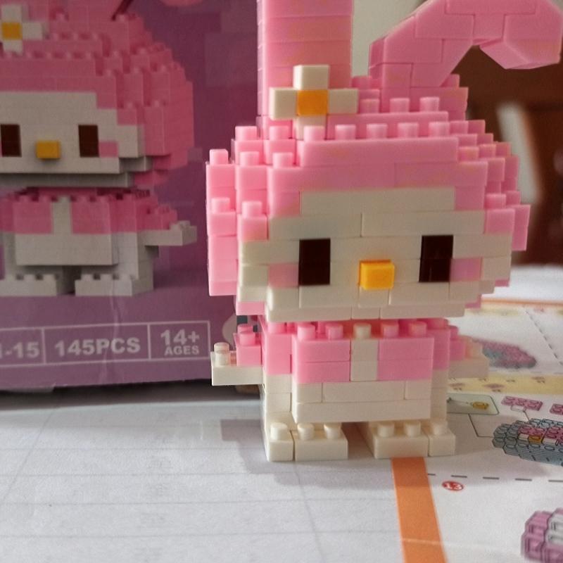 Hello Kitty Building Block Assembled Toys Decorative Ornament Sanrio Anime Figure Kuromi Model My Melody Children's Puzzle Gift