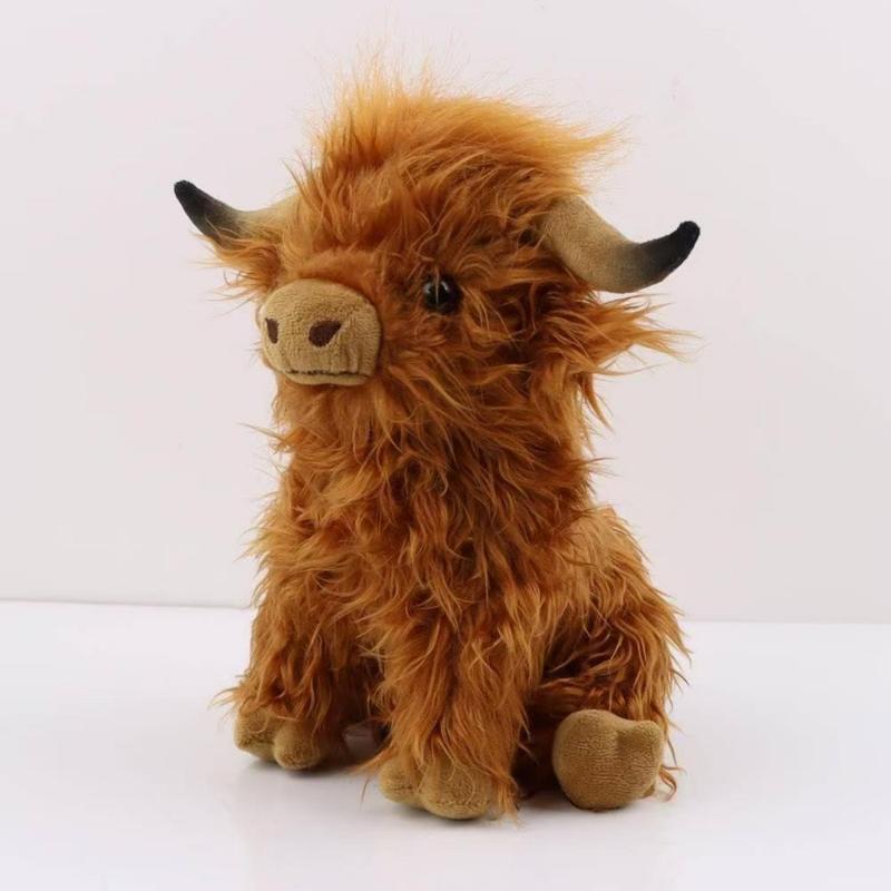 Summer Highland Cow Plush Toy, Simulation Stuffed Toy, Fluffy Toy, Animals Decoration Toy, Cute Stocking Stuffers, Home Decorative Ornament Toy, Best Gifts, Birthday Gift