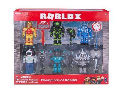 6pcs set Action Collection - Champions of Roblox 15th Anniversary Gold Six Figure Pack Includes Exclusive Virtual Item, Birthday Christmas Gift for Boys Mens Fans