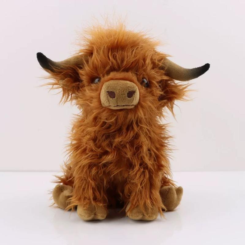 Summer Highland Cow Plush Toy, Simulation Stuffed Toy, Fluffy Toy, Animals Decoration Toy, Cute Stocking Stuffers, Home Decorative Ornament Toy, Best Gifts, Birthday Gift