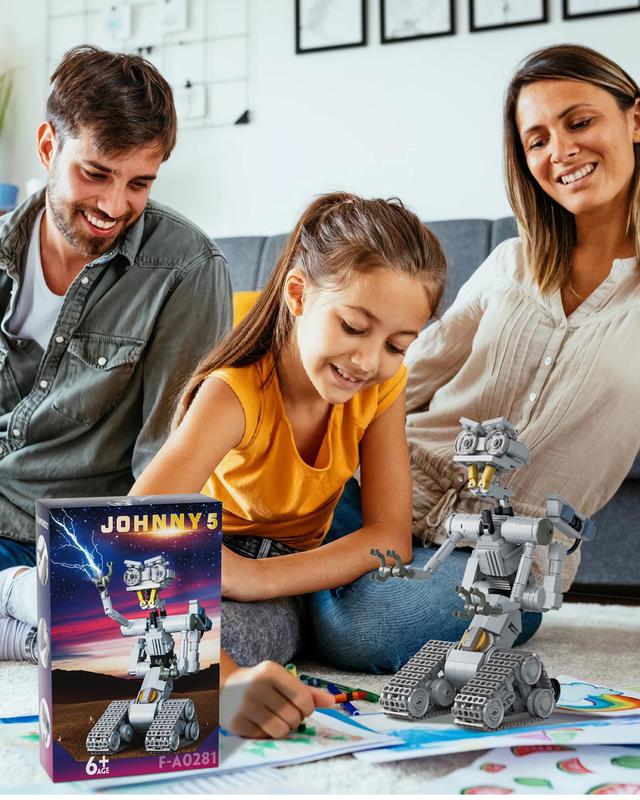 Johnny 5 Robot Short CircuiIt Building Toy Set for Kids, Boys, Girls; Johnny 5 Mecha Movie Circuit Robot Johnny 5 Figures Model Toys,  for Ages 7+ (313 Pieces) building bricks building block