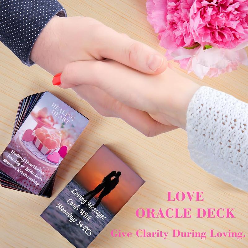 Love Oracle Cards for Beginners with Meanings on Them 53 PCS Loving Tarot Deck with Messages on Cards Providing Guidance on Life and Love Inquiries