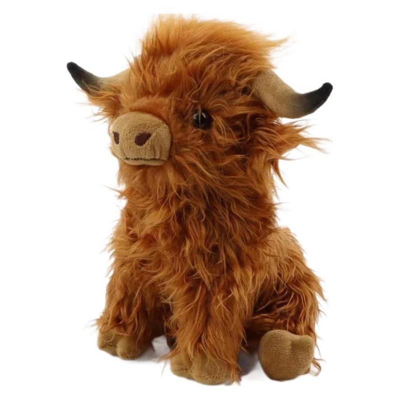 Summer Highland Cow Plush Toy, Simulation Stuffed Toy, Fluffy Toy, Animals Decoration Toy, Cute Stocking Stuffers, Home Decorative Ornament Toy, Best Gifts, Birthday Gift