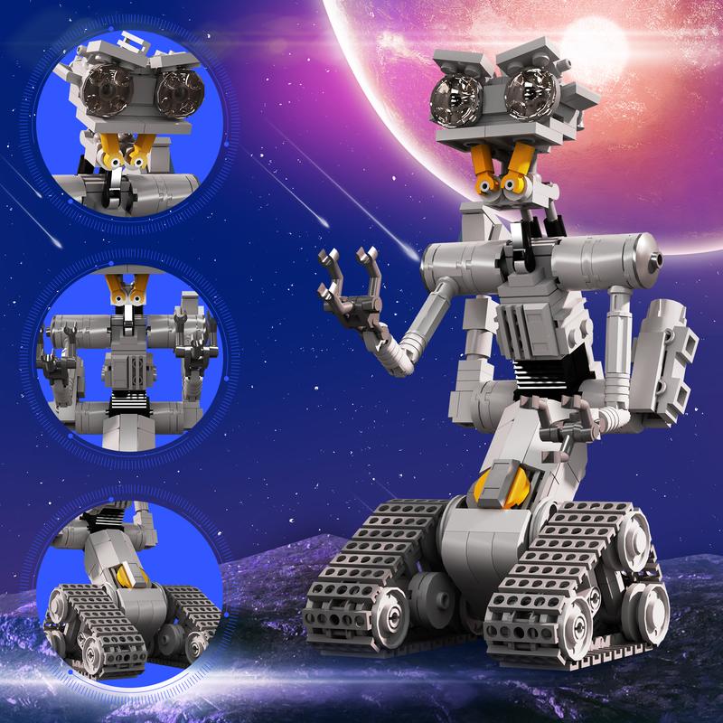 Johnny 5 Robot Short CircuiIt Building Toy Set for Kids, Boys, Girls; Johnny 5 Mecha Movie Circuit Robot Johnny 5 Figures Model Toys,  for Ages 7+ (313 Pieces) building bricks building block