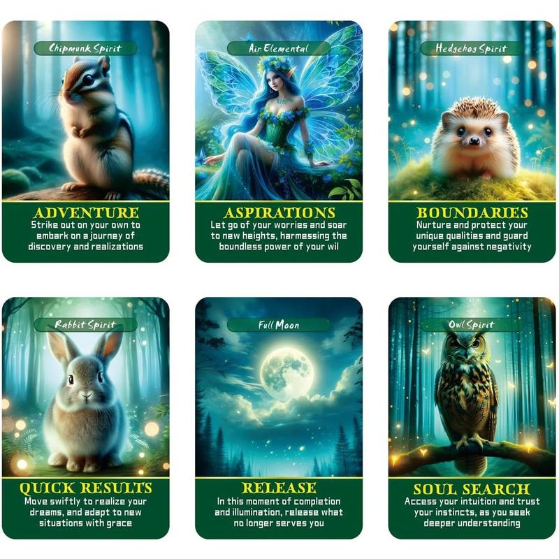 Spirits Oracle Cards, Whispering About The Nature of Forest Tarot Cards, rediscovering Forgotten Magic, and Understanding oneself and The Surrounding World(3.42