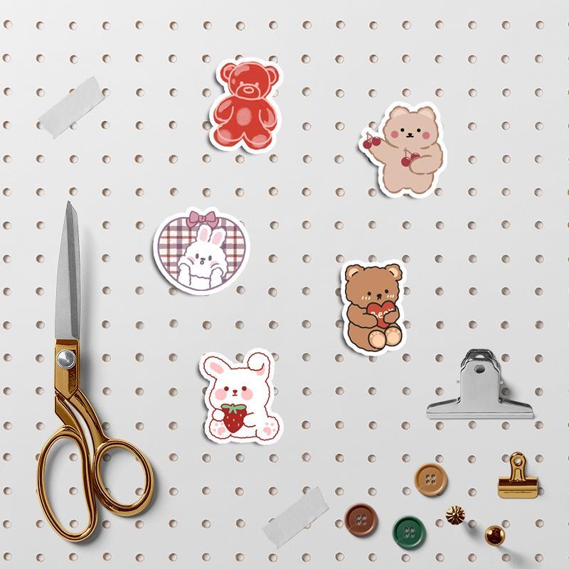 90pcs Cute Cartoon Bear Pattern Decorative Sticker, Self Adhesive Adorable Bear Stickers for Gift Bags Greeting Cards Gift Wrapping, Water Bottle Laptop, Notebook, Scrapbook & DIY Photo Album