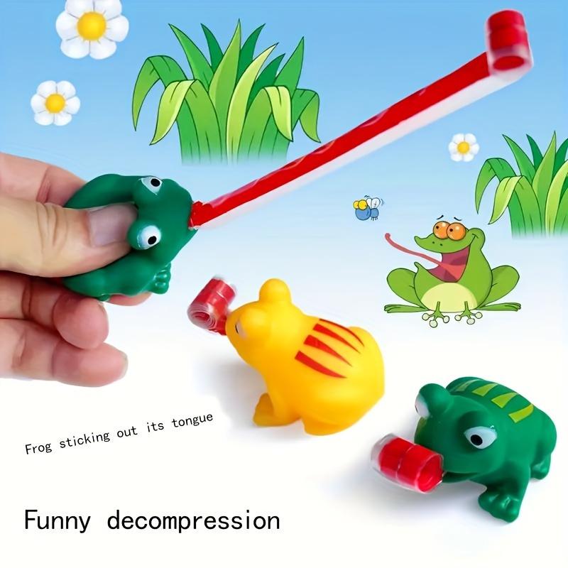 5pcs Funny Tongue Out Little Frog Toys - Decompression Venting Toys for Early Education and Party Decorations - Small Gifts for Kids and Adults