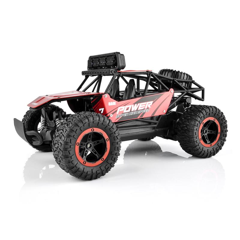 BEZGAR TB141 Remote Control Car - 2.4GHz High Speed 35KM H RC Cars Toys, 1:14 Monster RC Truck Off Road with LED Headlight and Rechargeable Battery Gifts for Adults Boys 8-12