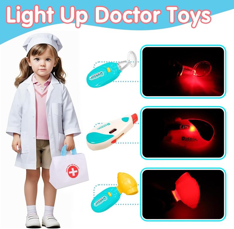 Doctor Kit for Toddlers 3-6 -  Play Set with Medical Bag & Realistic Stethoscope Light Kit for  Play Doctor Toys Age 3-6 Years Boy Girl Birthday Gift