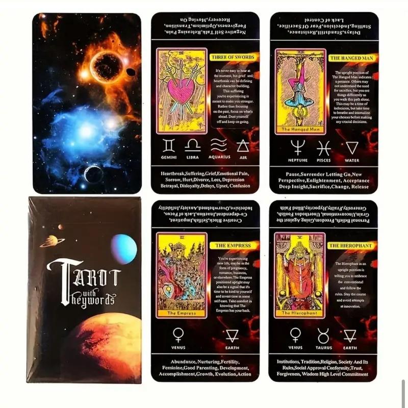 Tarot for Beginners Pocket Size Deck with 78 Illustrated Cards and Clear Meanings - Educational Game Set taro cards