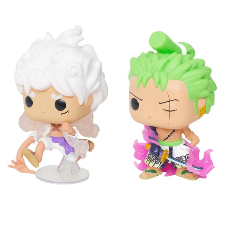 Funko Pop!combination，Two-piece set，One Piece - Luffy Gear Five #1607+ One Piece- Zoro  #1288Glows in the dark