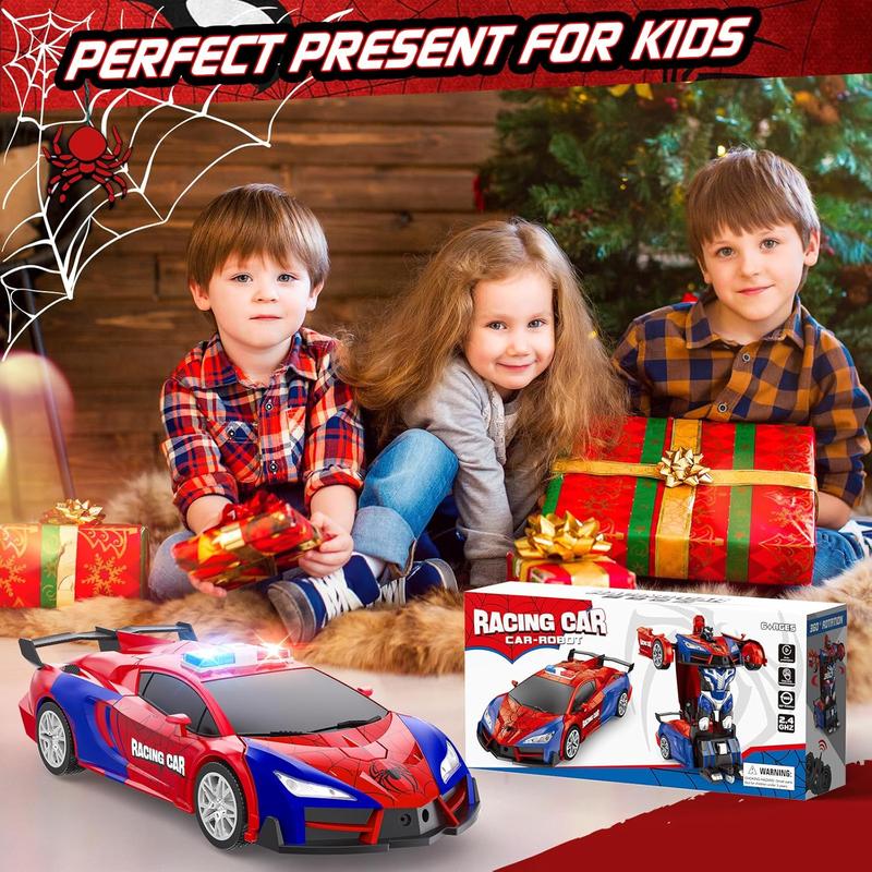 Remote Control Car for Kids, Rc Cars for Boys Age 8-12, One Button Transformation to Robot with Flashing Light 2.4Ghz Transforming Robot Car 1:18 Scale for Kids with 360 Degree Rotation