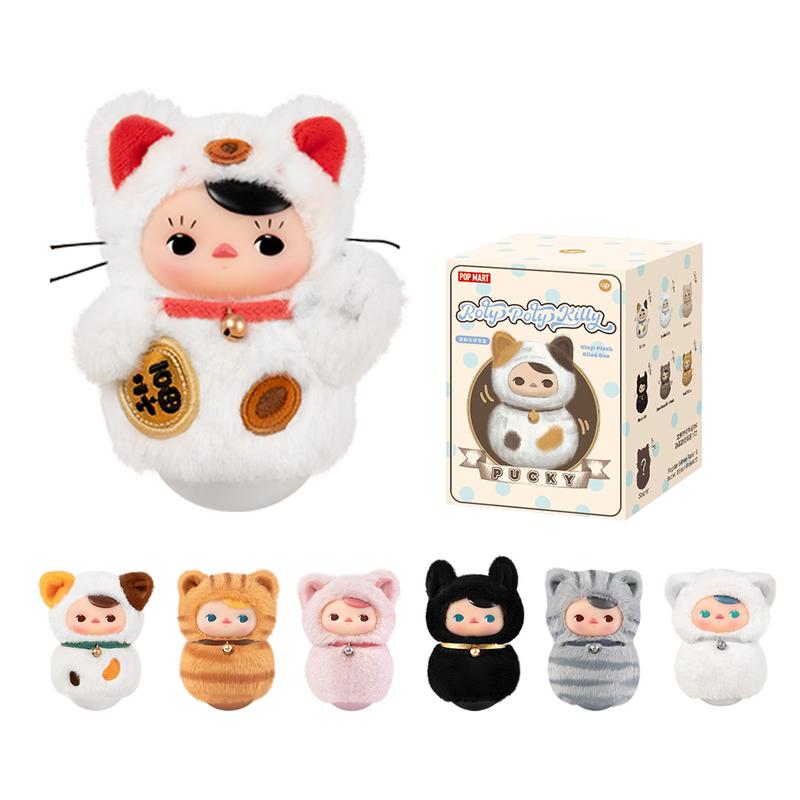 PUCKY Roly-Poly Kitty Series-Vinyl Plush, Blind Box, Mystery Box