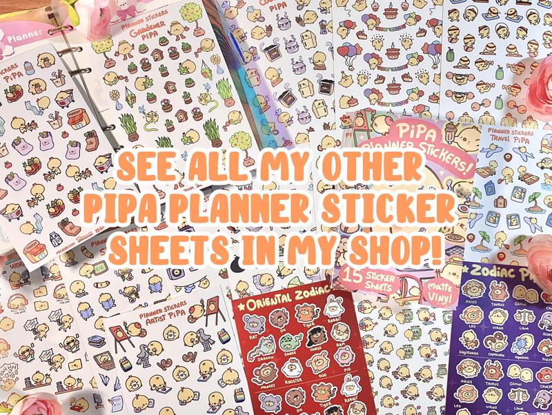 Work Pipa Planner Sticker Sheet - Cute chick duck