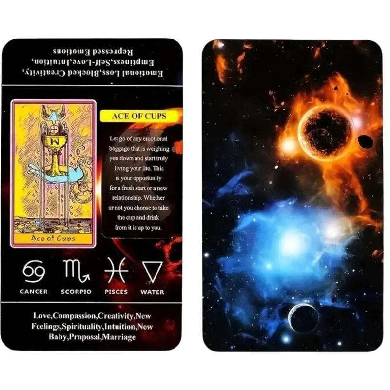 Tarot for Beginners Pocket Size Deck with 78 Illustrated Cards and Clear Meanings - Educational Game Set taro cards