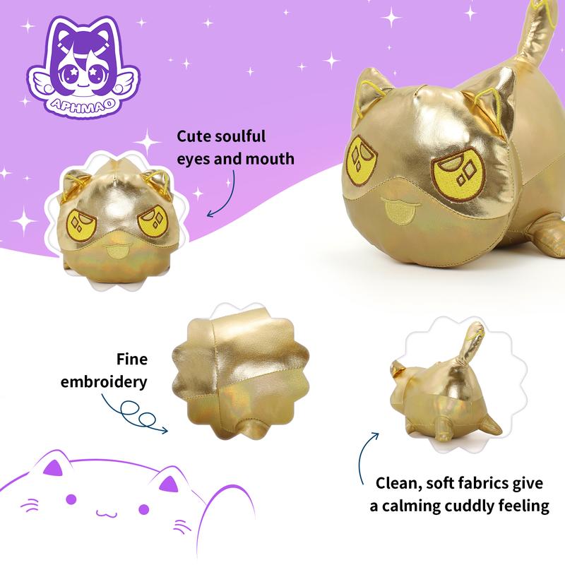 69-PCS  11-inches Cat Plush+ 60-Sticker + 8-Pcs Shoe Charms - Galaxy Cat Collection - 100% Embroidered Plushie - Cat Stuffed Animal Collectible (Sun, Moon, Galaxy, Gold Ein, Ninja Zane Cat )