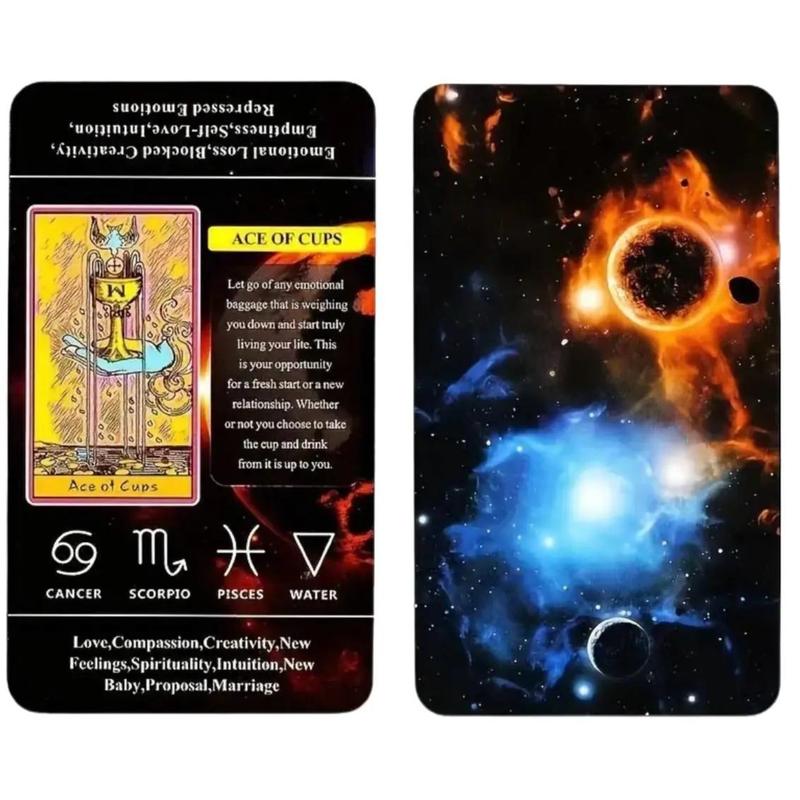 Tarot for Beginners Pocket Size Deck with 78 Illustrated Cards and Clear Meanings - Educational Game Set taro cards