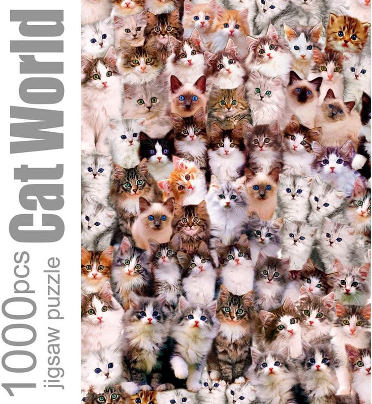 Jigsaw Puzzles 1000 count for Adults Cat World Puzzles, Kitten Puzzles for Women & Mom, Cat Jigsaw Puzzles for Adults 1000 count and Up