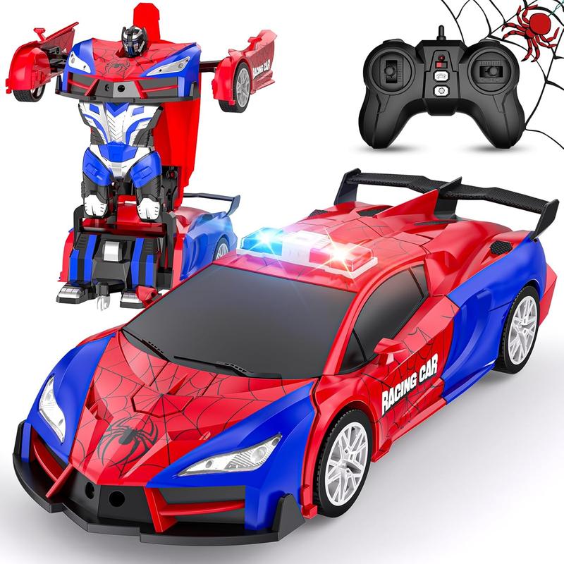 Remote Control Car for Kids, Rc Cars for Boys Age 8-12, One Button Transformation to Robot with Flashing Light 2.4Ghz Transforming Robot Car 1:18 Scale for Kids with 360 Degree Rotation