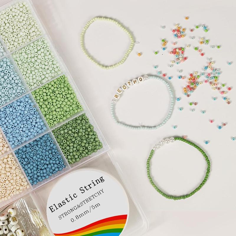 Christmas gift 8500pcs 3mm Glass Seed Beads Kit: 24 Colorful Beads for Jewelry Making & Friendship Bracelets - Perfect Craft Gifts for Girls