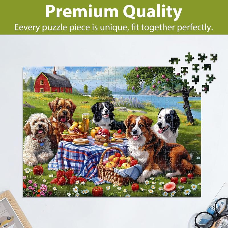 500 count Puzzles for AdultsDogs Jigsaw Puzzle for Adults Children ElderlyRecycled Paper Puzzle 500 PiecesChallenging Family Activity Game Gift for Family Friends Men Women Seniors (21x15in)