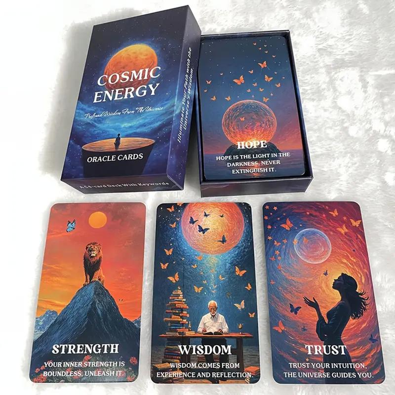 Cosmic Energy Oracle Cards: 54 Oracle Card deck with keywords, divination tool for oracle reading, psychic reading, fortune, spiritual, tarot card deck