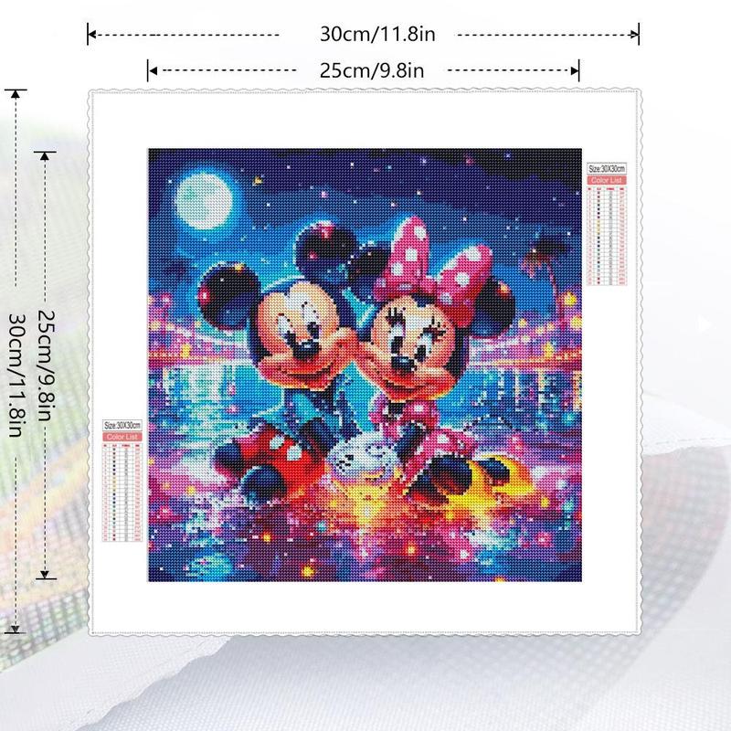 Mickey Mouse Pattern DIY Diamond Arts Colorful Painting Kit without Frame, DIY Decorative Art Picture, Wall Art Decor for Home Living Room Bedroom