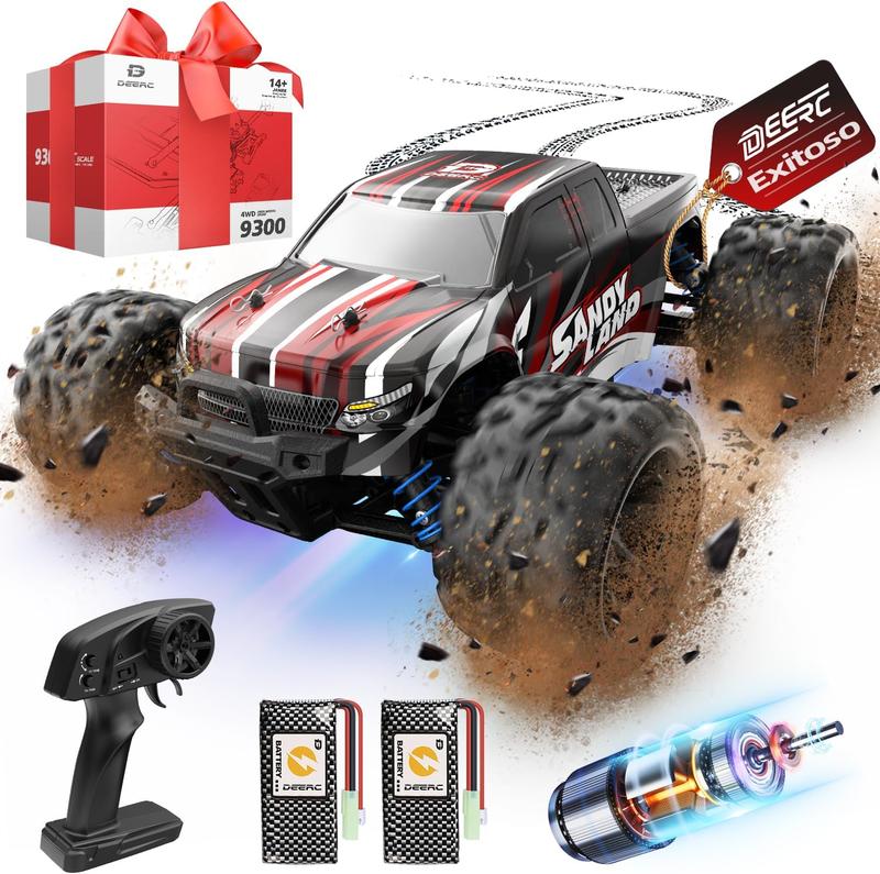 DEERC 9300 Remote Control Car High Speed RC Cars 1:16 Scale 40 KM H 4WD Off Road Monster Trucks,2.4GHz All Terrain Toy Trucks with 2 Rechargeable Battery