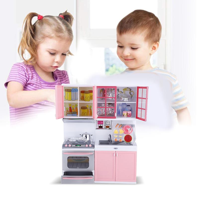 Mini Kitchen Pretend Role Play Toy Set Funny Kitchenware Playing House Gifts for children Girls