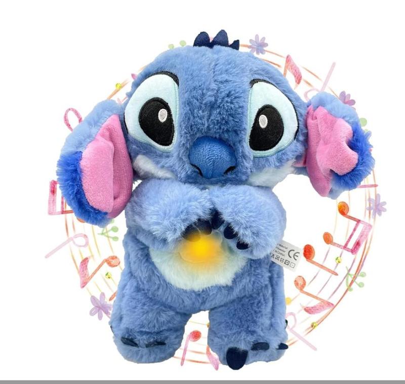 Anxiety Relief Plush Toys, Cute Breathing Stuffed Animal Soothing Plushie Doll with Sensory Details Music Lights & Rhythmic Breathing Motion for Boys Girls Adults Sleeping