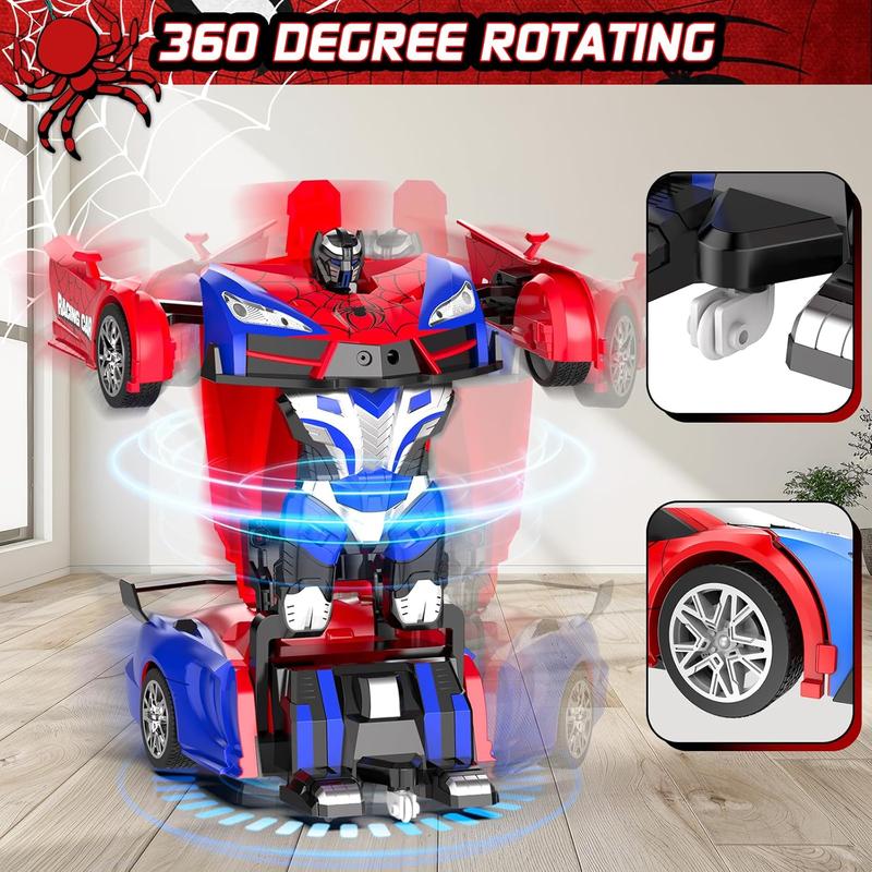 Remote Control Car for Kids, Rc Cars for Boys Age 8-12, One Button Transformation to Robot with Flashing Light 2.4Ghz Transforming Robot Car 1:18 Scale for Kids with 360 Degree Rotation