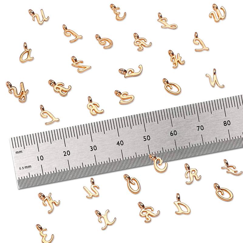 156Pcs 6 Sets Gold Letter Charms with 200Pcs Open Jump Rings for Jewelry Making, Alphabet A-Z Pendants for DIY Bracelet Necklace Craft Projects Cursive-gold