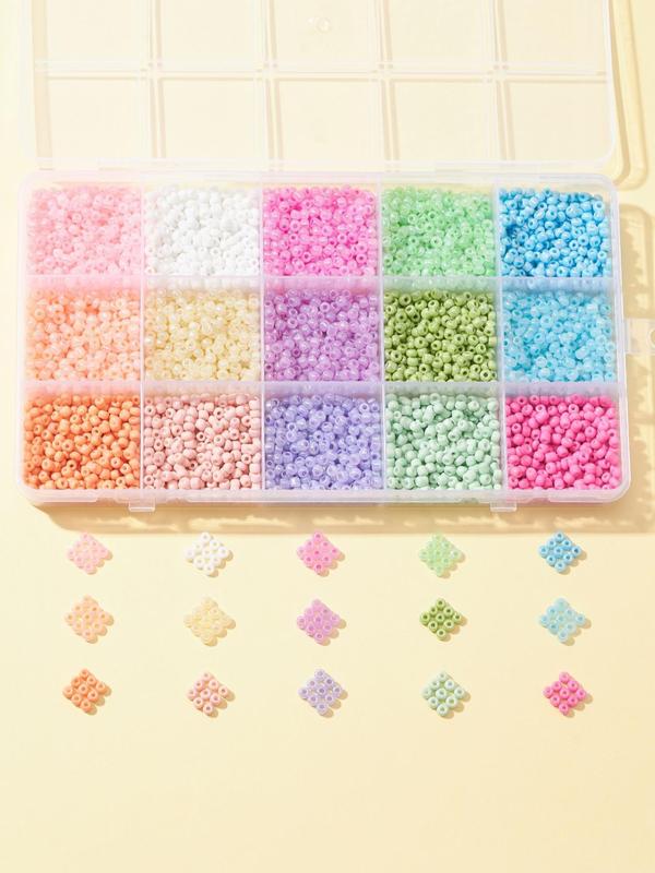 1 Box 15 Style 8 0 Mixed Color Round Glass Seed Bead, DIY Jewelry Making Tool Accessories For Bracelet Necklace