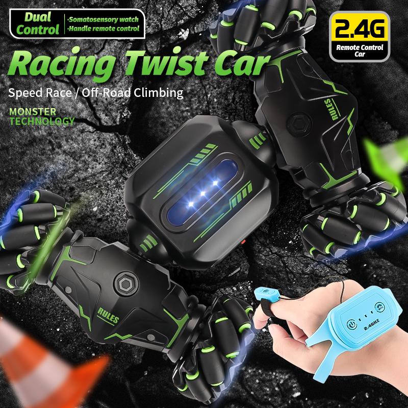 4WD 2.4G RC Car Radio Remote Control Stunt Car Gesture Induction Twisting Off-Road Vehicle Electric Drift Toy High Speed RC Car Toys