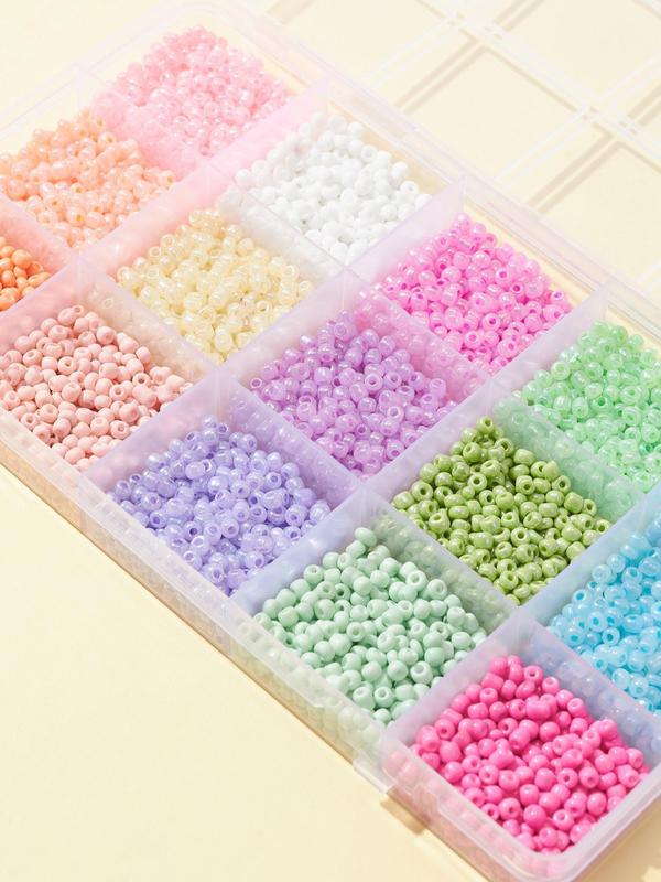 1 Box 15 Style 8 0 Mixed Color Round Glass Seed Bead, DIY Jewelry Making Tool Accessories For Bracelet Necklace