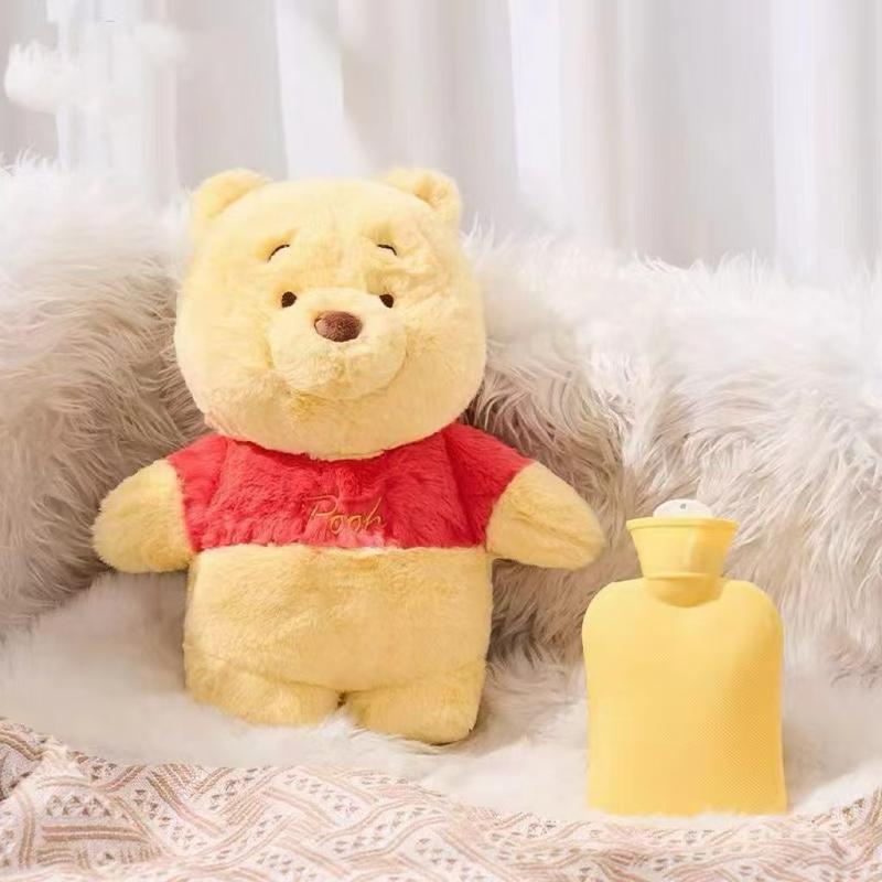 Winnie the Po-oh premium plush toy Cute cartoon character with furry texture and embroidered details Comes with classic rubber hot water bottle