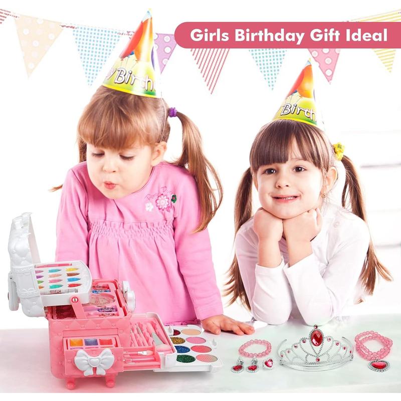 Kids Makeup Kit Girl Toys for Gifts, Toys for Girls Real Washable Makeup Girls Princess Birthday Gift Play Make Up Toys Makeup Vanities for Girls Toys Age 4 5 6 7 8 9