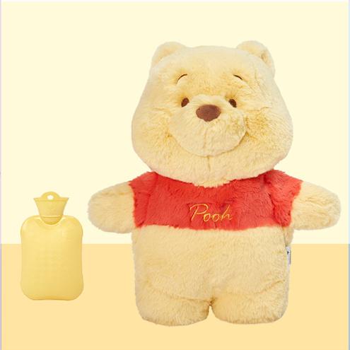 Winnie the Po-oh premium plush toy Cute cartoon character with furry texture and embroidered details Comes with classic rubber hot water bottle